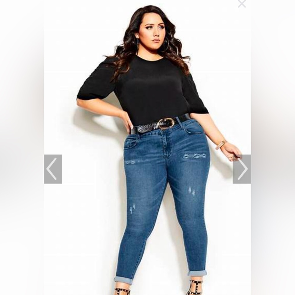 NWT City Chic Size 18 Asha Baby Rip Jean - Picture 7 of 7